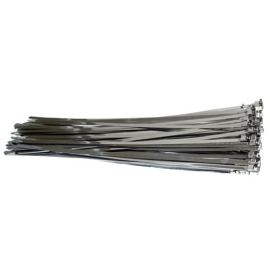 100 x Vorgefertigte Edelstahl 304SS Schlauchbandschellen Kabelbinder Länge 740mm