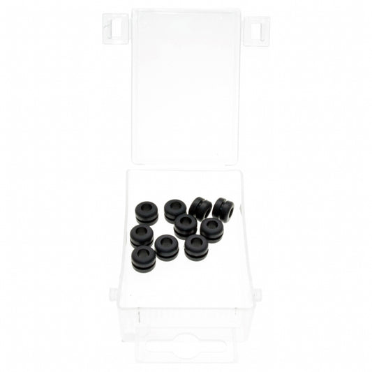 10 x Gummi Durchgangstüllen / Gummitülle TYP offen für Karosserie 5,57 x 7,94 mm