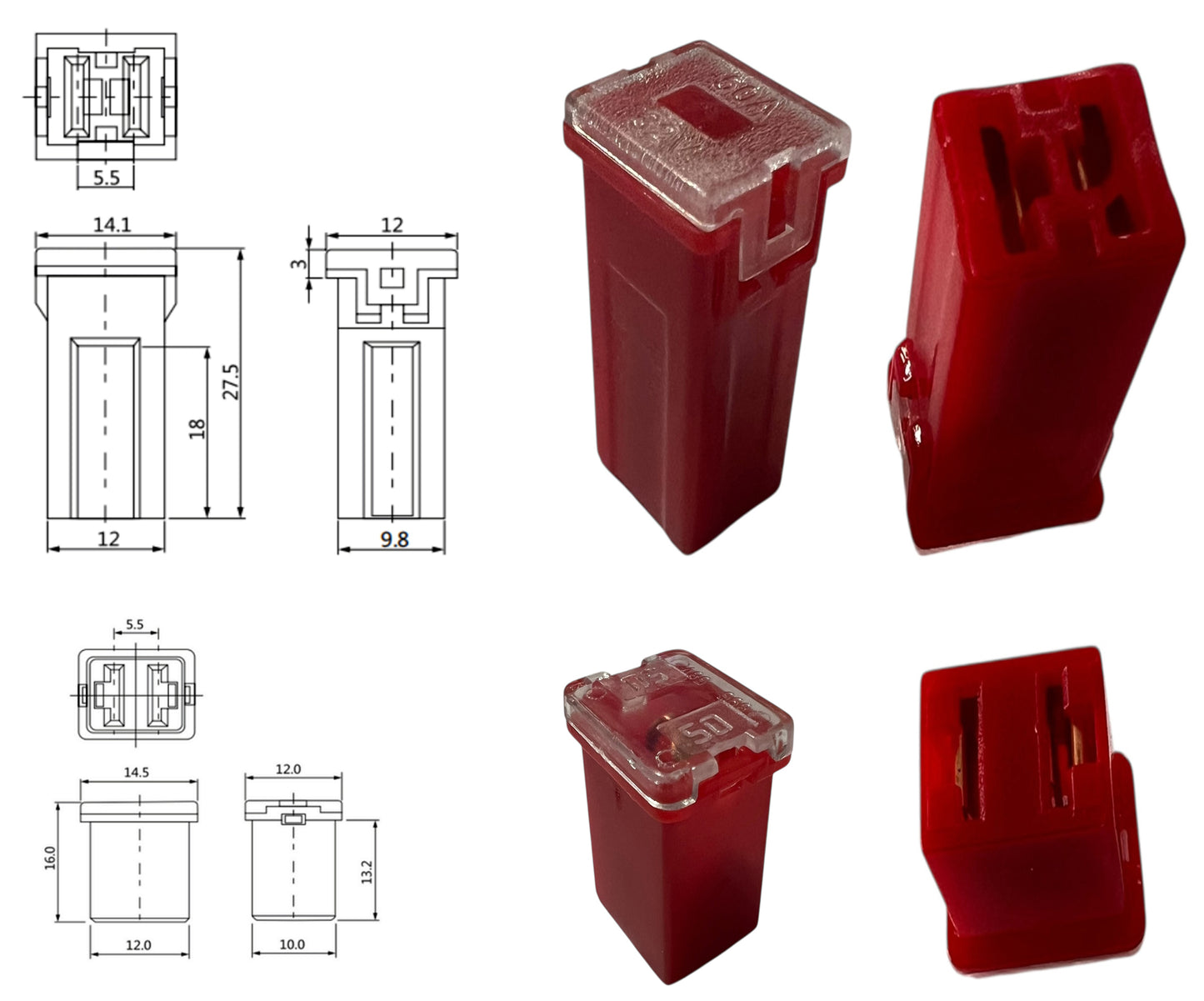 JCase Blocksicherungen Set 36-tlg. | 20A-80A kurz / lang KFZ Sicherungen 12V-24V