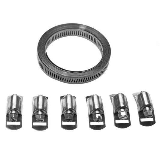 3 Meter Schlauchschellen-Satz 12.7 mm Endlosband mit Klemmen V2A Edelstahl 7-tlg