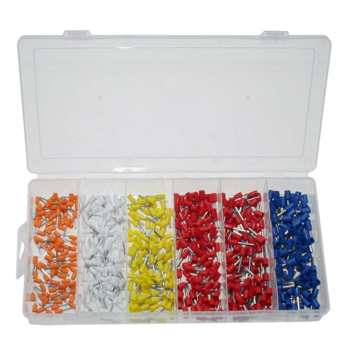 600 x Aderendhülsen-Sortiment - isoliert - Querschnitt 0,5-2,5mm²  Länge 8-12 mm