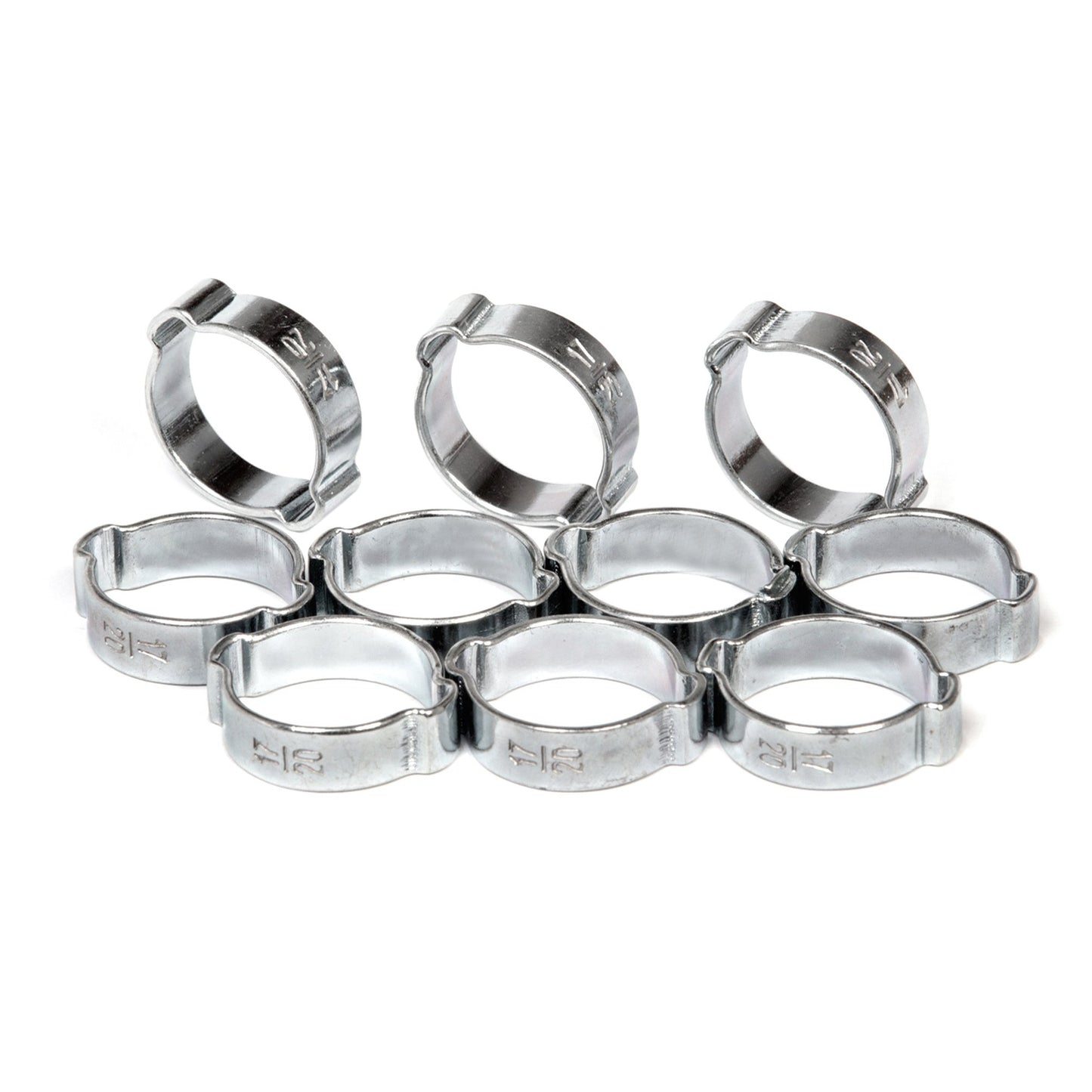 10 x Zweiohrschellen Set Schlauchklemmen-Sortiment 2-Ohr Schlauchschellen 7-25mm