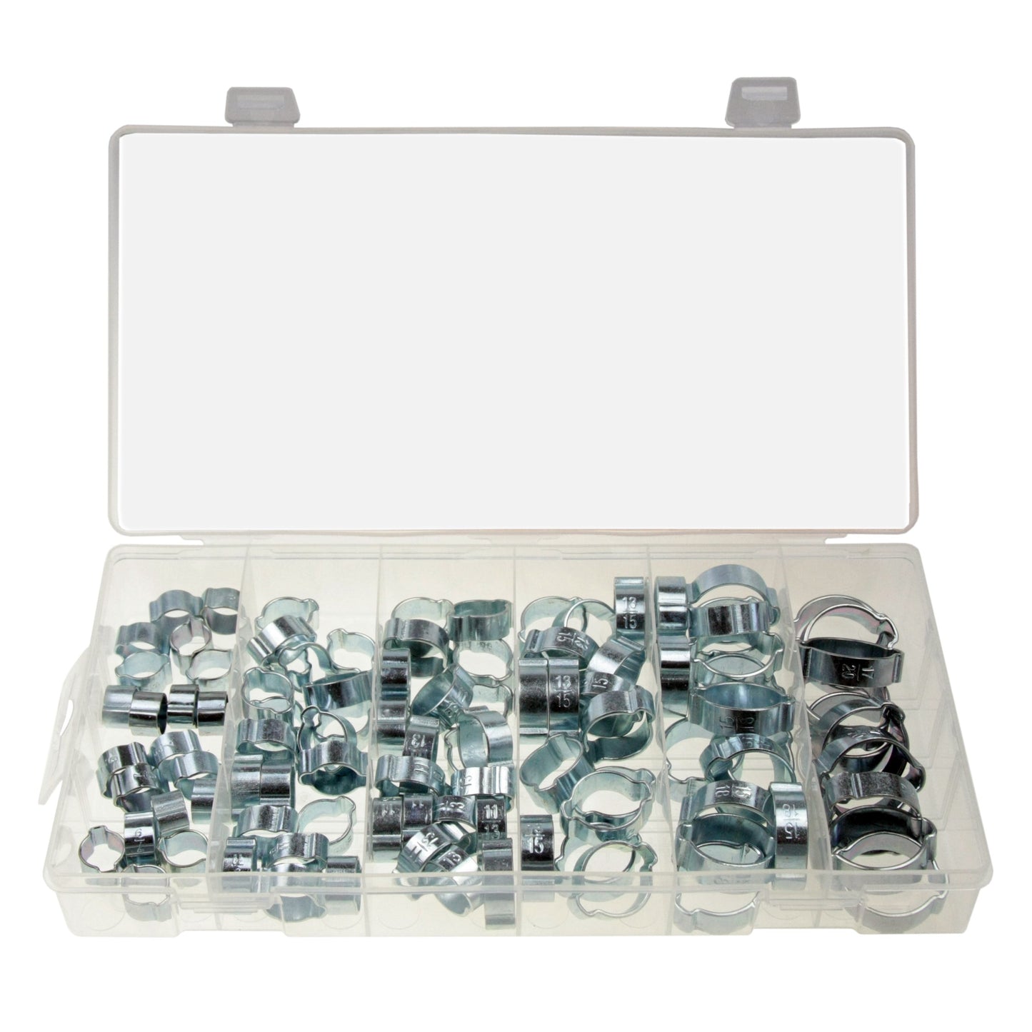 100 x Zweiohrschelen Schlauchschellen 2 Ohr Klemmschelle Schlauchklemmen 7-20 mm