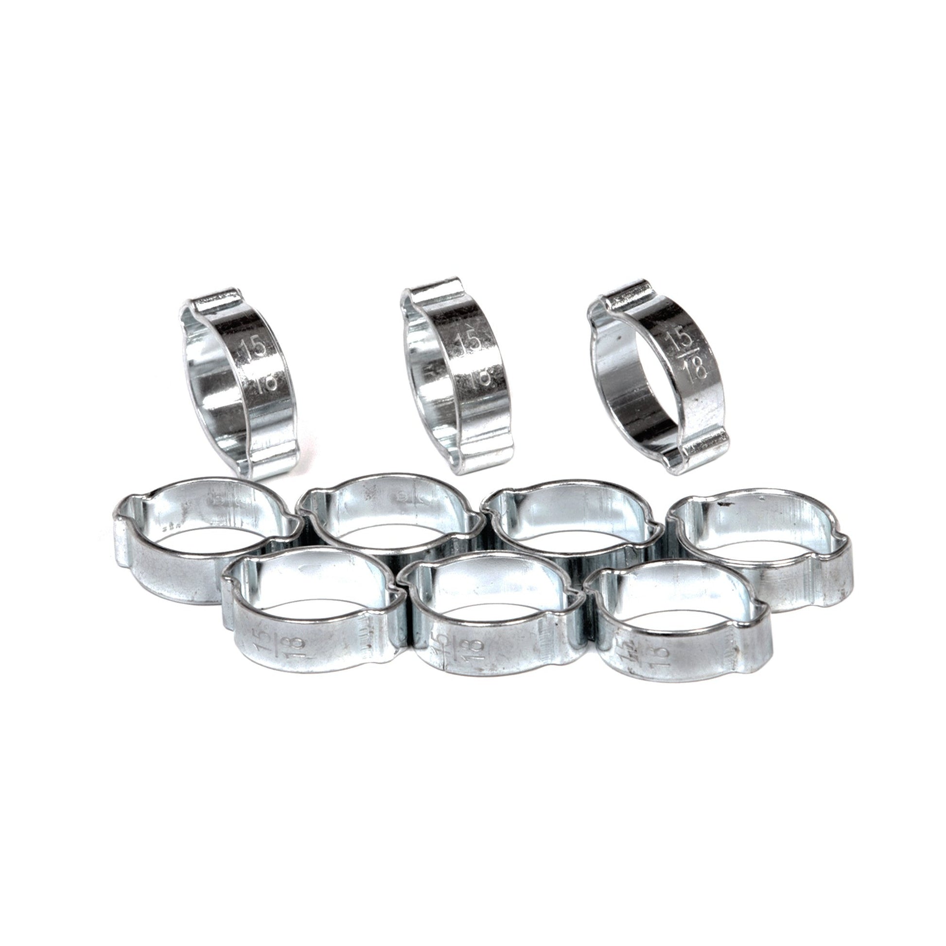 Zweiohrschellen Schlauchschellen 2-Ohr Schlauchklemmen 15-18 mm (5/8) 10-tlg.
