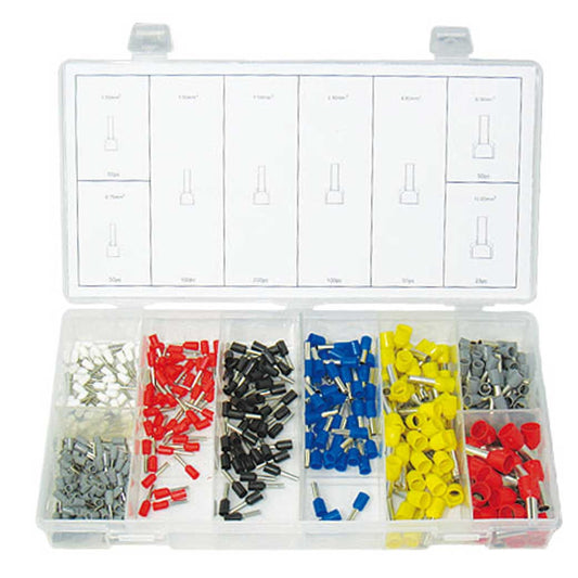 625 x Aderendhülsen-Sortiment - isoliert - Querschnitt 0,5-10,0mm²  Länge 8-12mm