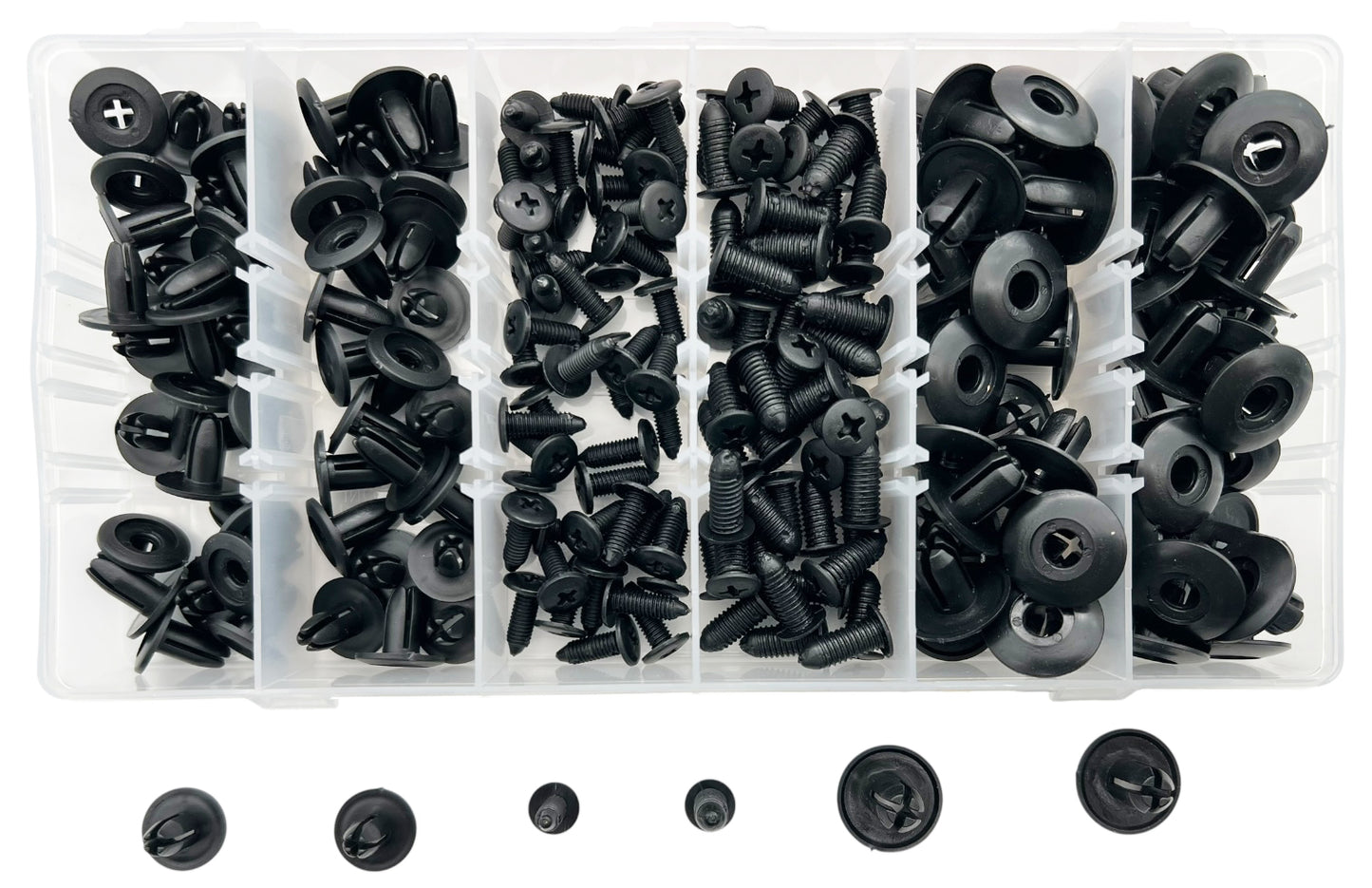 200 x Kunststoff Spreiznieten Sortiment 6mm 8mm Auto Verkleidung Clips