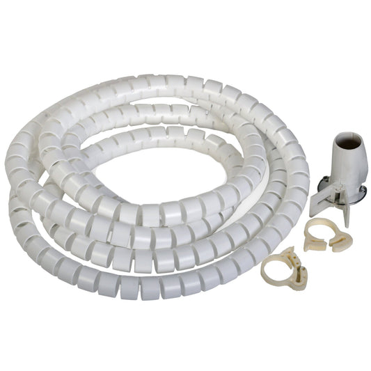 Flexible-Kabelspirale Spiralschlauch mit Einziehhilfe Ø 25 mm Länge 2.5 m WEISS