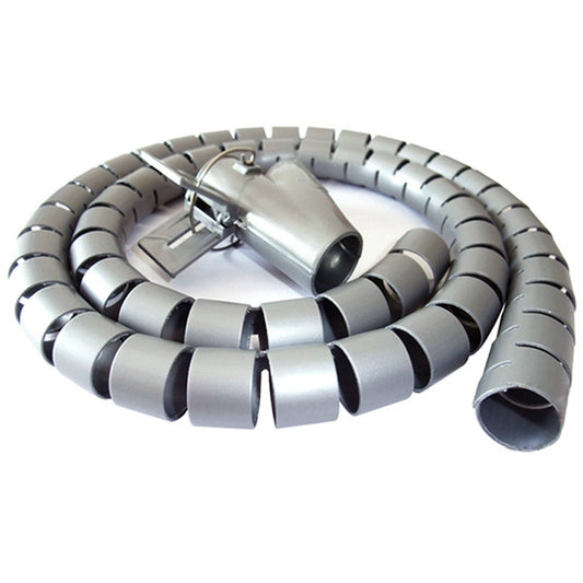 Flexible-Kabelspirale Spiralschlauch mit Einziehhilfe Ø 25 mm Länge 2.5 m GRAU