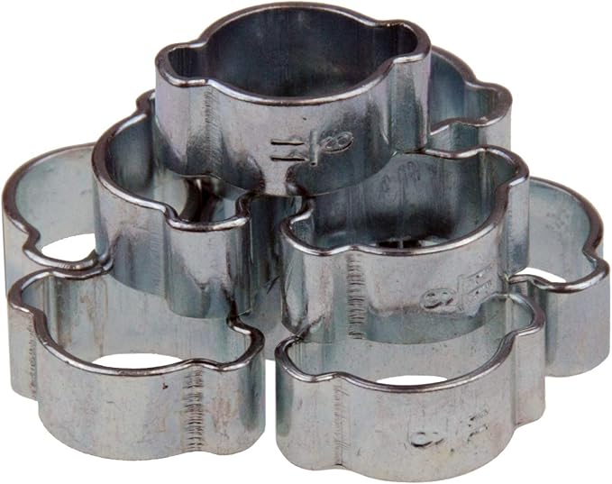 Zweiohrschellen Set Schlauchklemmen-Sortiment 2-Ohr Schlauchschellen 7-25mm