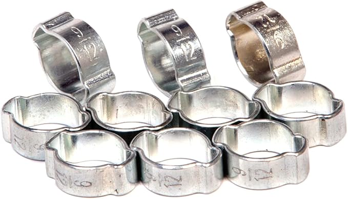 Zweiohrschellen Set Schlauchklemmen-Sortiment 2-Ohr Schlauchschellen 7-25mm