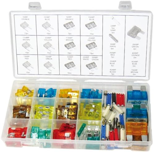 
Alkan KFZ Sicherungen Sortiment 147-tlg 2A-70A 12-24V Set | Mini, Standard, Maxi, Glas und Torpedo Sicherungen, farbkodiert