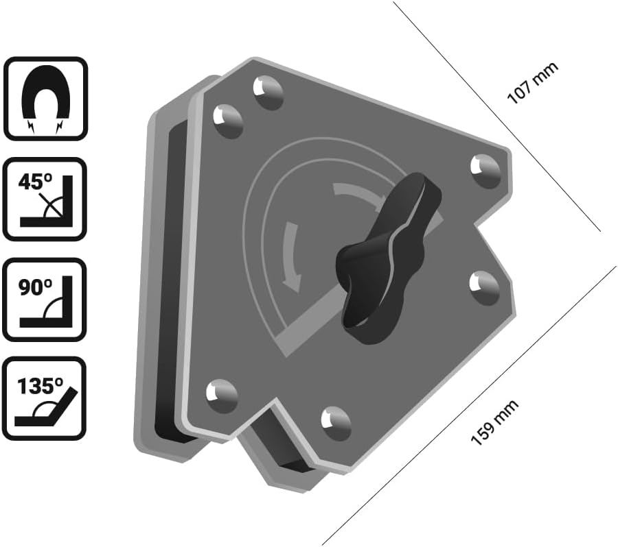 Schaltbarer Schweisser Winkelmagnet Magnetwinkel STARK 45 90 135° Schweißhelfer