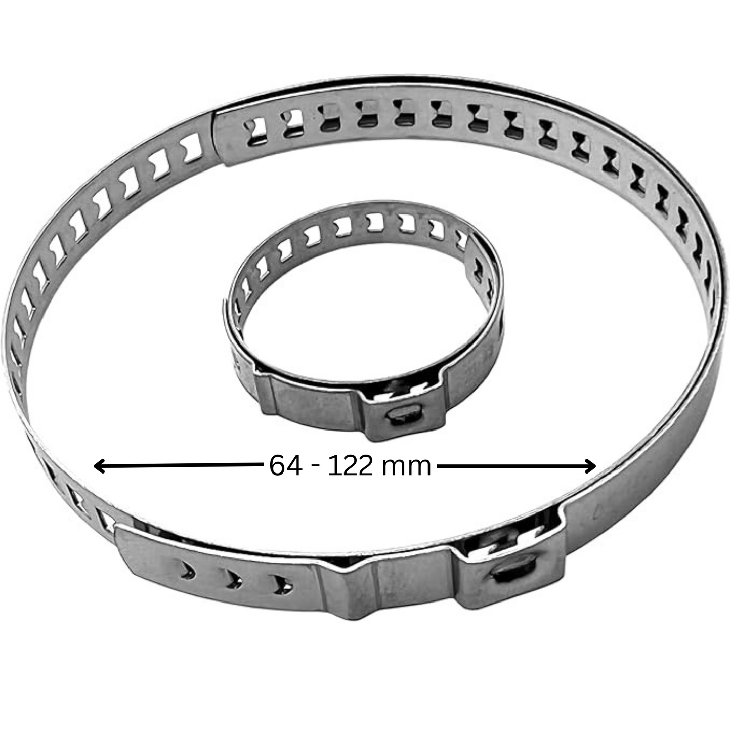 Schlauchschellen 1-Ohr Schlauchklemmen Set EDELSTAHL (VA2) 21-45mm  64-122mm